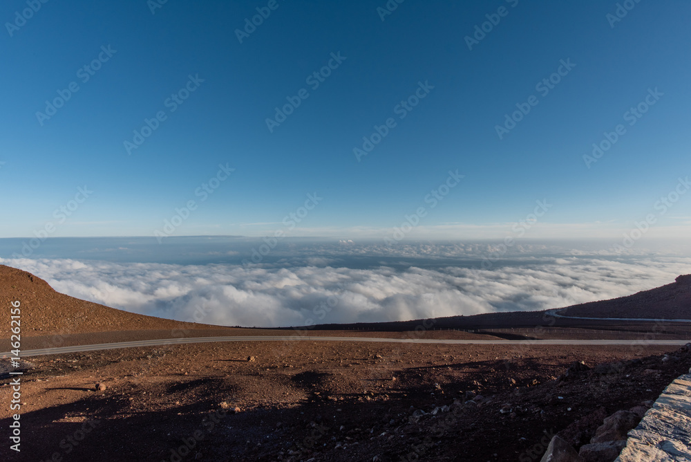 View from the top of the Haleakala volcano crater on Maui 