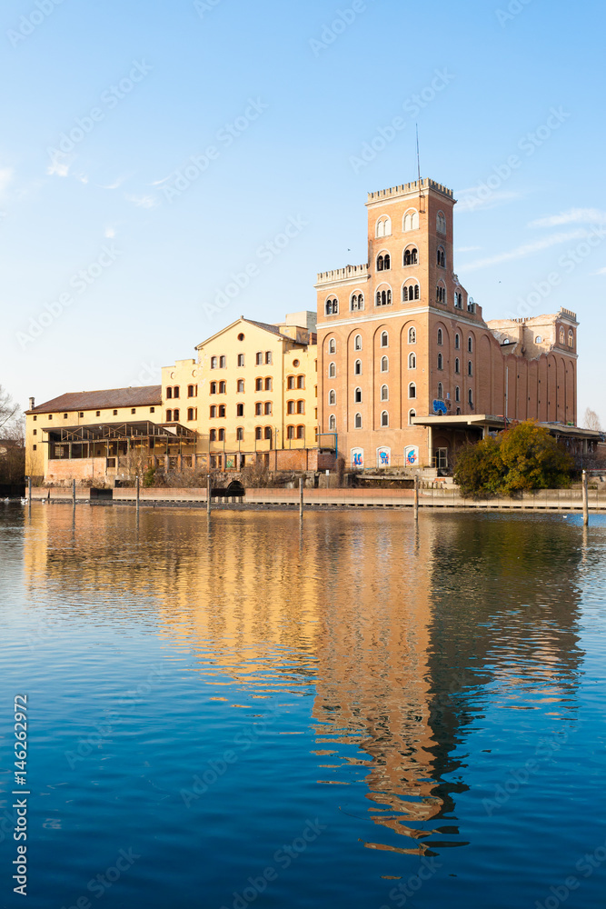 Old abandoned factory,industrial archeology.Italy