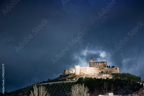 La Mota fortress on a cloudy day, Alcal‡ La Real, JaŽn, Spain photo