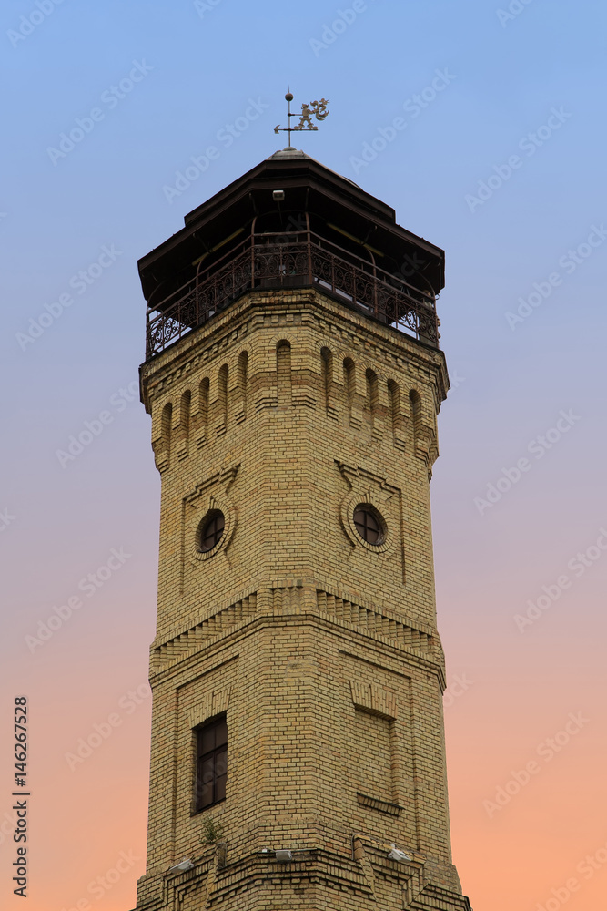 Close up of Fire Tower in Grodno, Belarus
