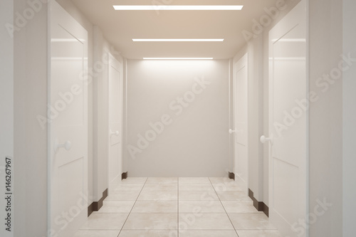 Corridor with blank wall © peshkova