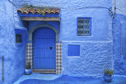 CHEFCHAOUEN, MOROCCO – FEBRUARY 19, 2017:  The ancient blue Medina of Chefchaouen, the blue pearl of Morocco © LAURA