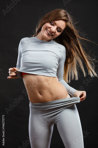 Fit woman in thermolinen underwear, photo