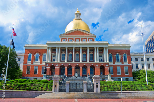 Stampa su tela Massachusetts State House in Boston. MA. USA