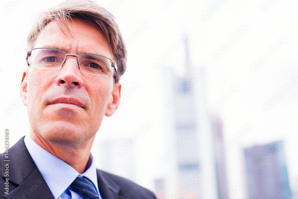 Fototapeta premium Businessman In Frankfurt main
