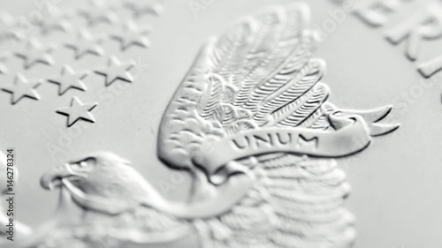 close-up shot one dollar silver eagle coin photo