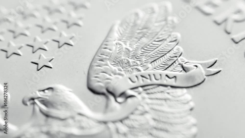 close-up shot one dollar silver eagle coin