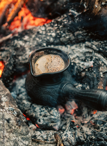 Wallpaper Mural Making coffee process on the campfire Torontodigital.ca