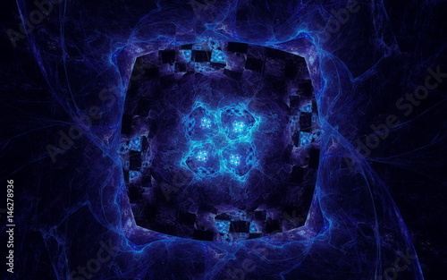 Blue portal in space