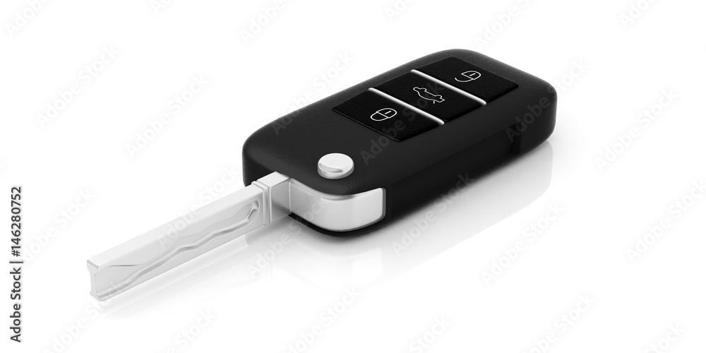 Car key on white background. 3d illustration Car key on white background. 3d illustration
