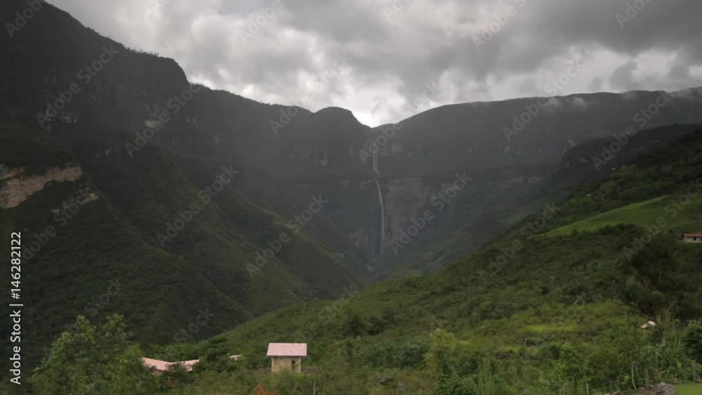Nature landscape views of Mountain lake, Mountain village and Waterfall - 2 Nature landscape views of Mountain lake, Mountain village and Waterfall - 2