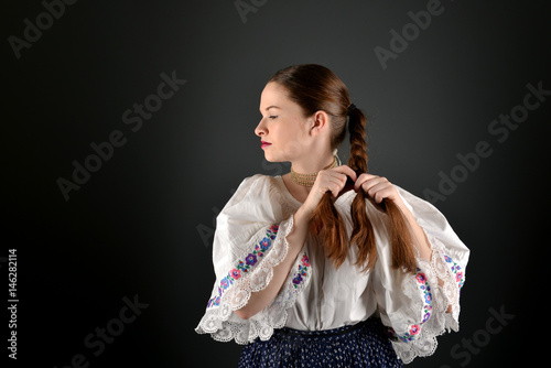 girl in folklore costume photo