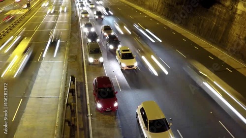 Night time traffic and pedestrians in Sydney, Australia - 6