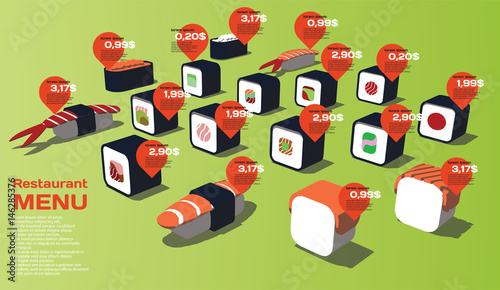Online order sushi digital menu for web