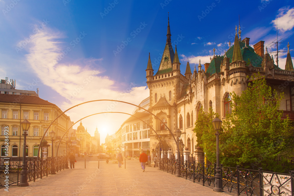 View of Jakabov Palace in the old town in Kosice, Slovakia