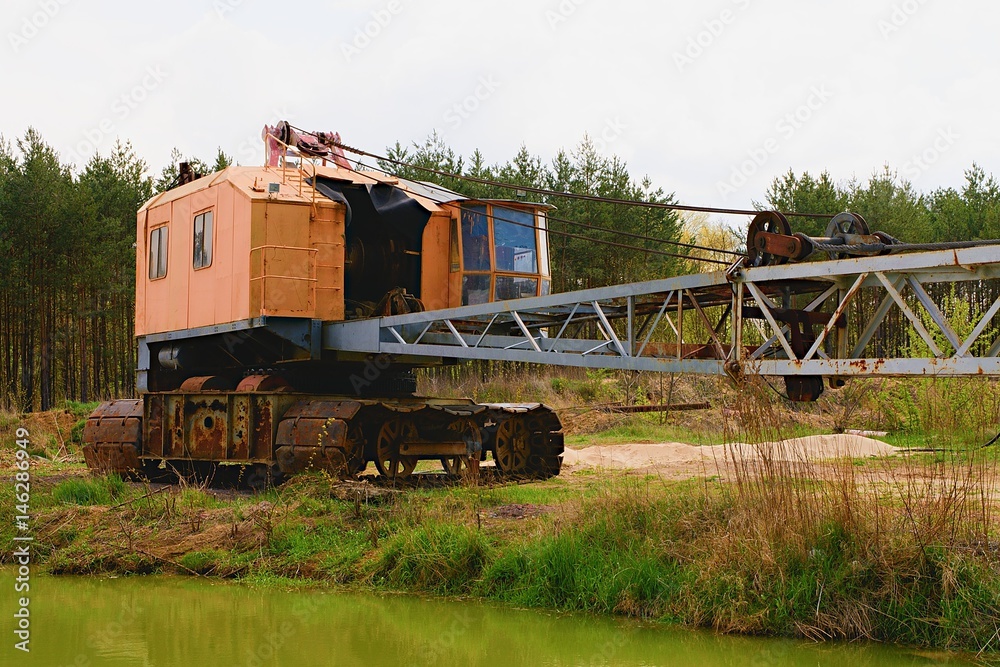 Fototapeta premium Abondened quarry crane.