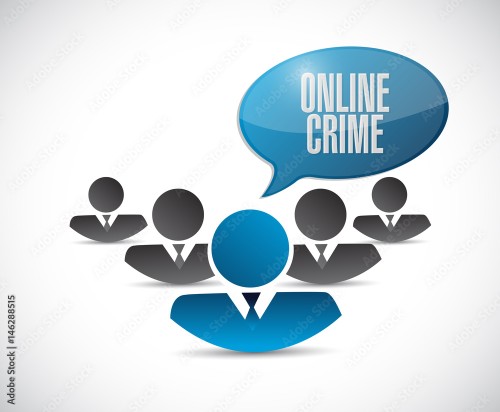 online crime teamwork sign concept online crime teamwork sign concept