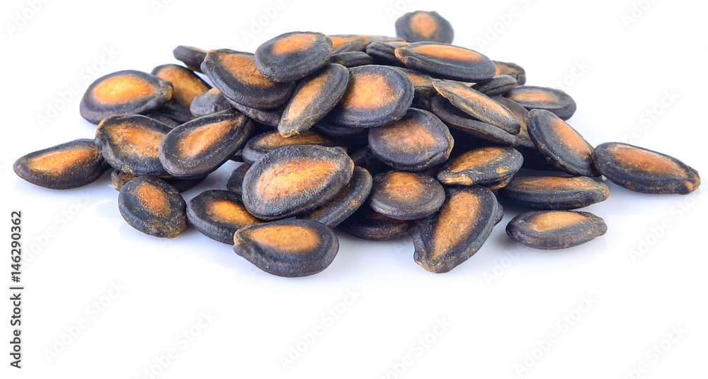 watermelon seeds on white background