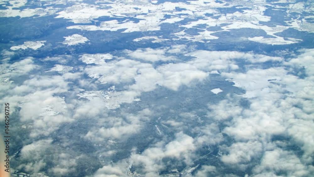 Airplane stuck on airport because of heavy snowfall