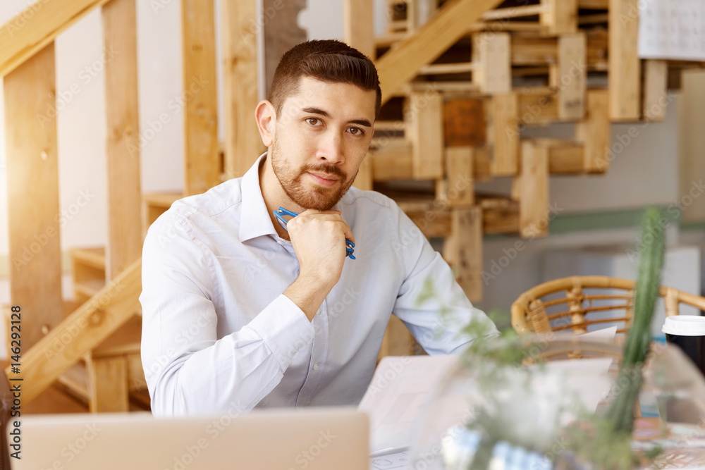 Young man in offfice