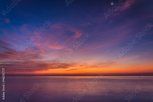 Sea and sky in Twilight time photo
