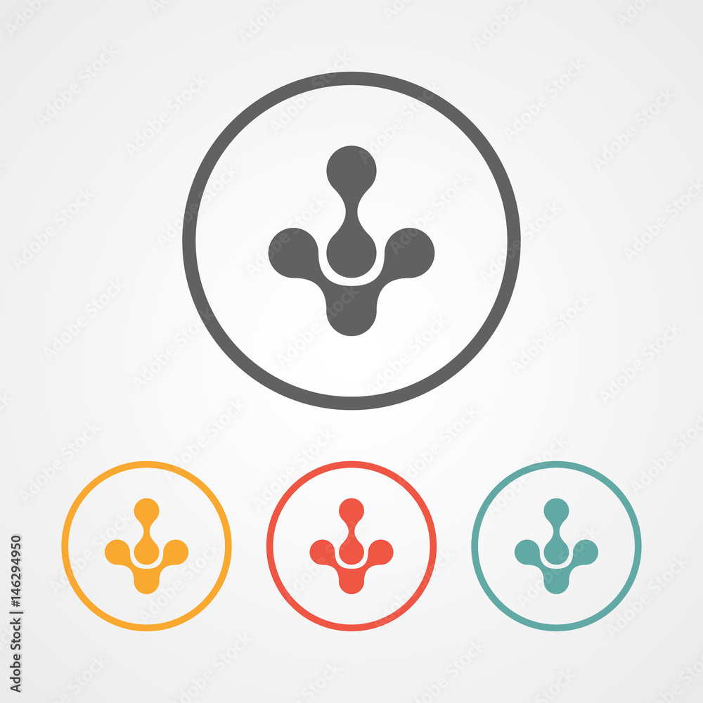 down molecular arrow logo icon with various color down molecular arrow logo icon with various color