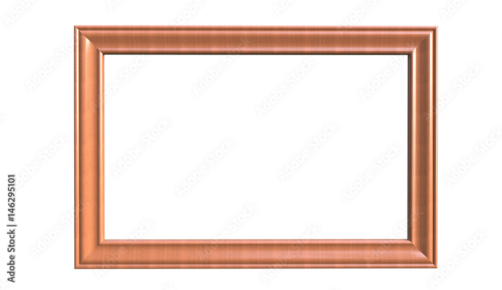 3d rendering of modern isolated hanging brown color photo frame on a white background 3d rendering of modern isolated hanging brown color photo frame on a white background