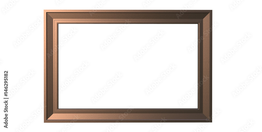 3d rendering of modern isolated hanging steel dark copper color photo frame on a white background 3d rendering of modern isolated hanging steel dark copper color photo frame on a white background