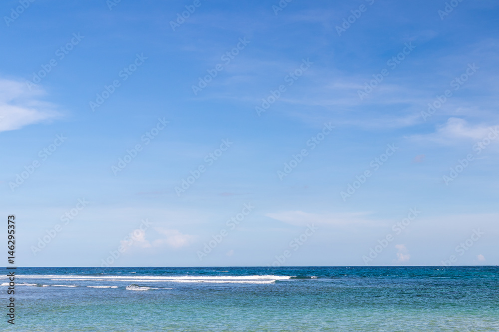 Tropical beach Nusa Dua, Bali island, Indonesia.