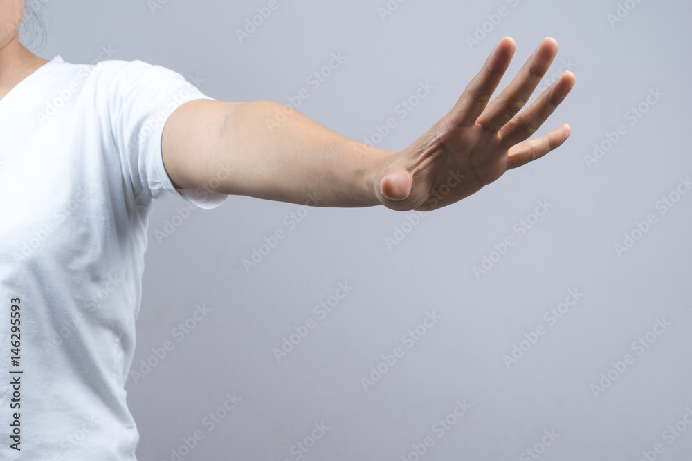 Woman hand doing a stop gesture