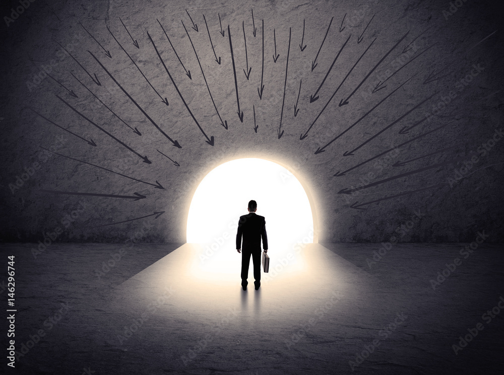 man standing in front of the huge gate Stock Photo | Adobe Stock