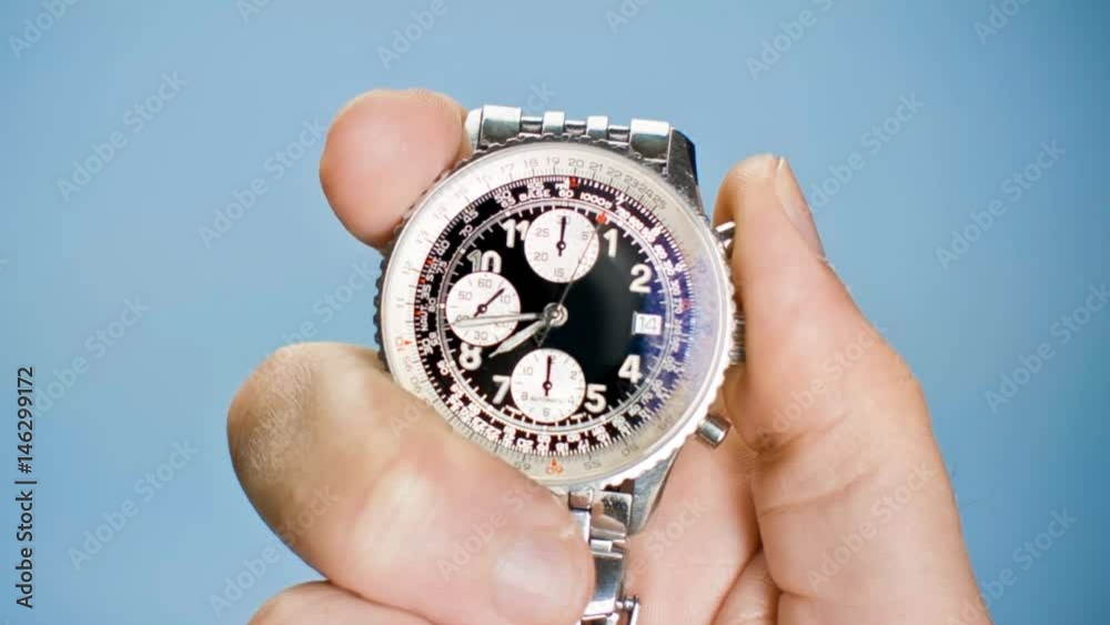 Close ups Of Different Stop Watches in man hand - 3 Close ups Of Different Stop Watches in man hand - 3