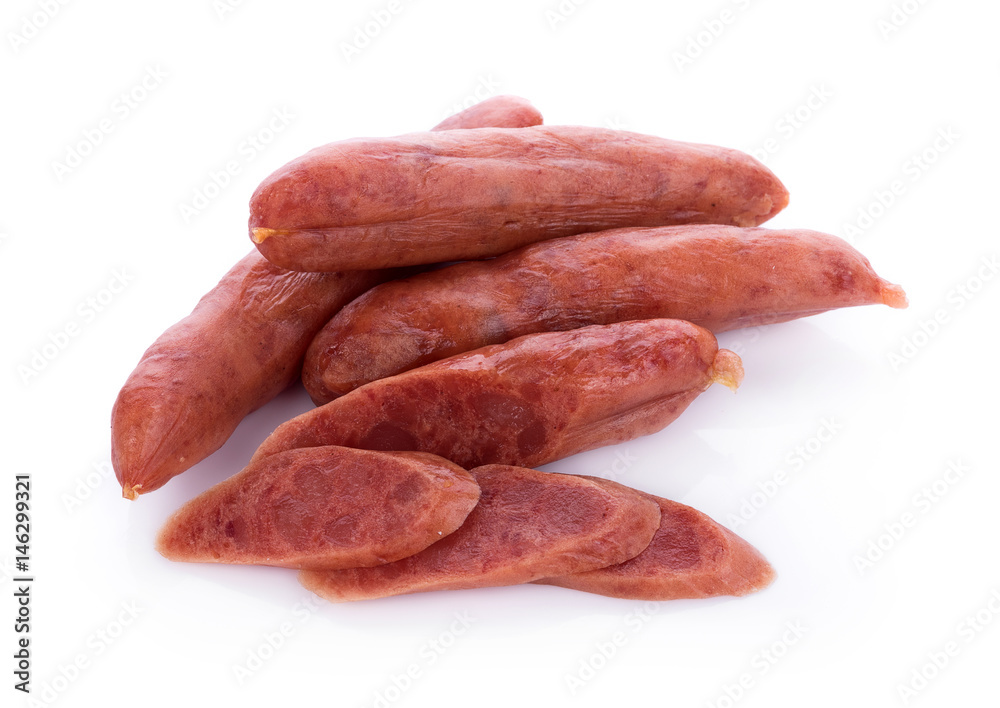 Chinese sausage on white background Chinese sausage on white background