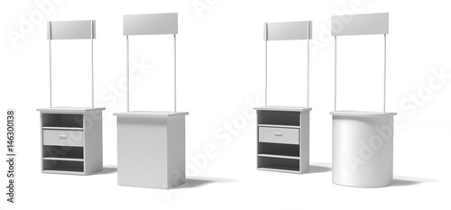 Bilde på lerret Blank semicircular and rectangle promotion stands