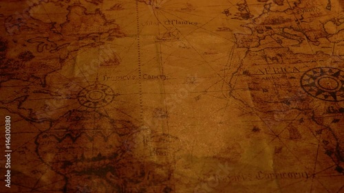 Close up of a vintage old map 
