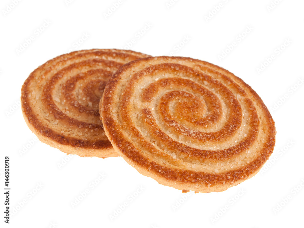 Two sweet biscuits isolated on white background Two sweet biscuits isolated on white background