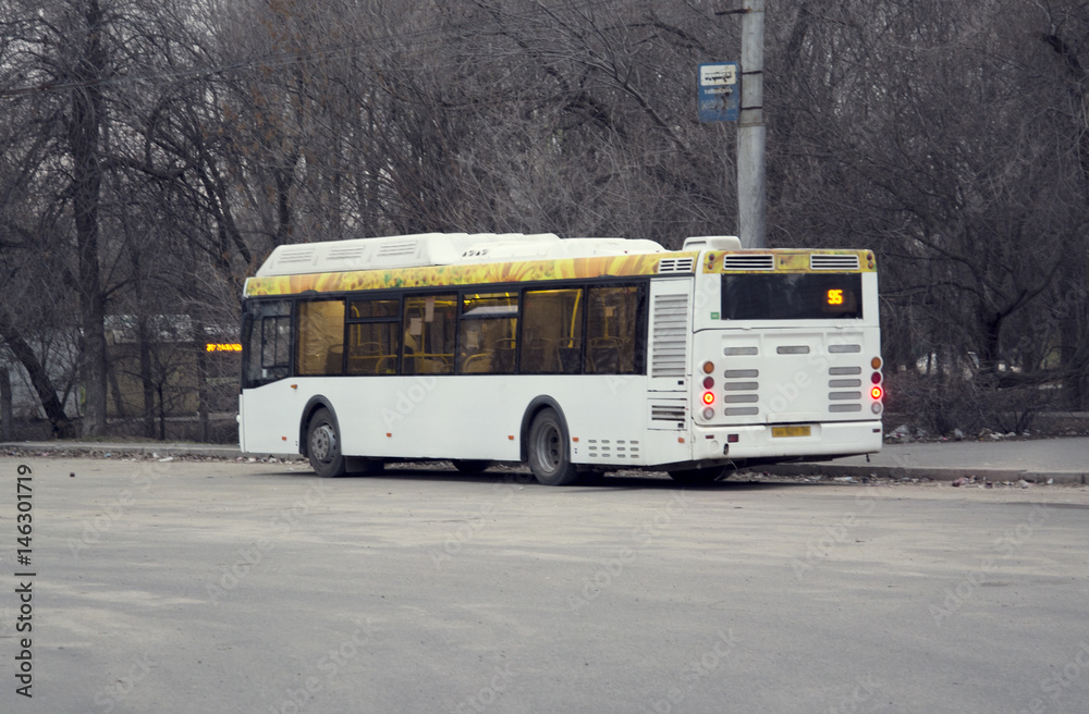 freight transportation. Bus at the bus stop