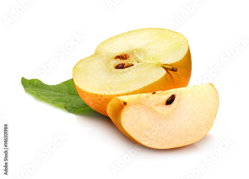 Ripe Nashi pear studio isolated on white background