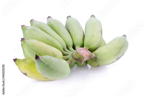 green Cultivated banana isolated on white