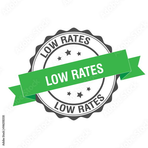 Low rates stamp illustration