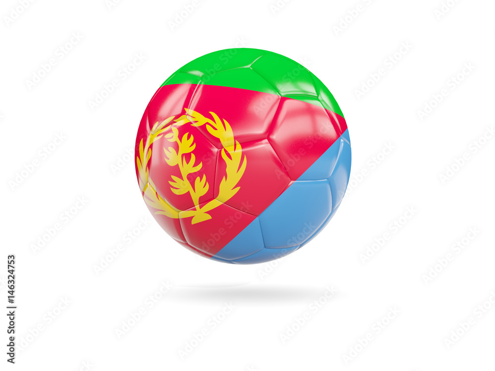 Football with flag of eritrea