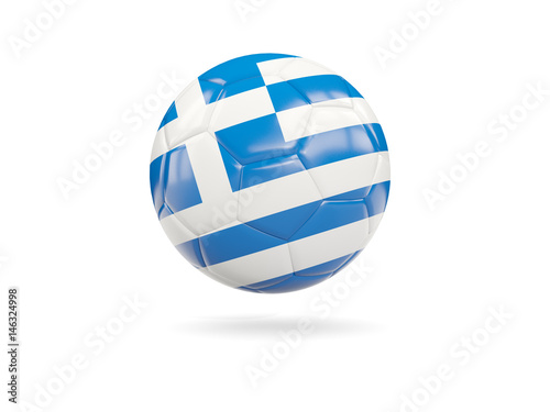 Football with flag of greece