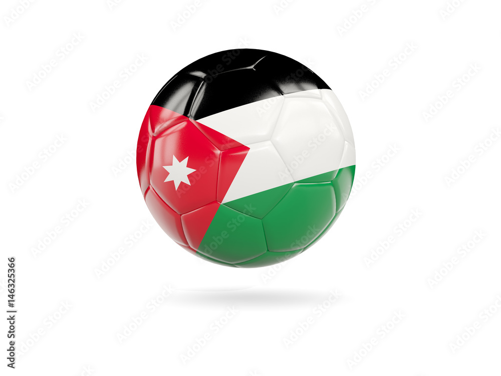 Football with flag of jordan