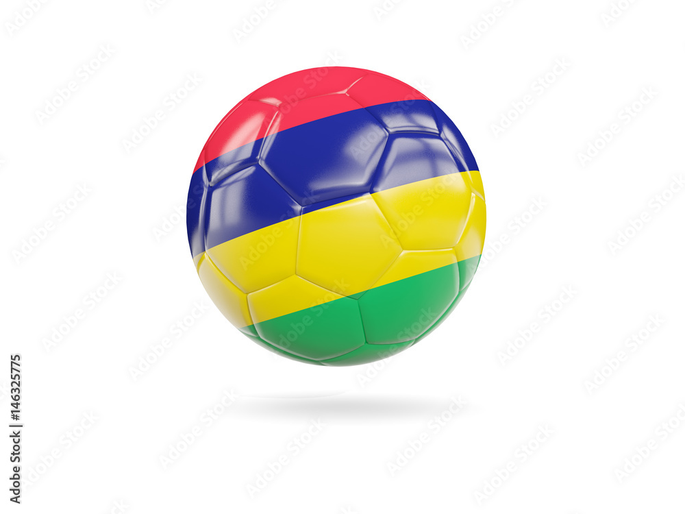 Football with flag of mauritius