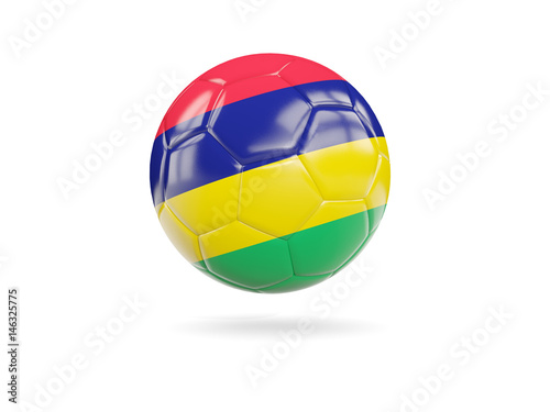 Football with flag of mauritius