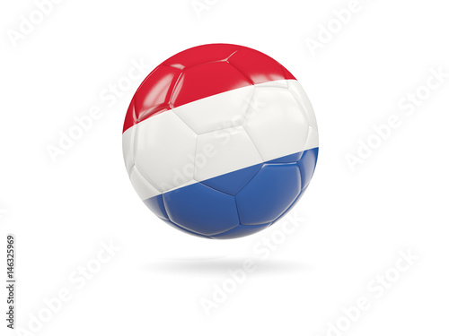Football with flag of netherlands