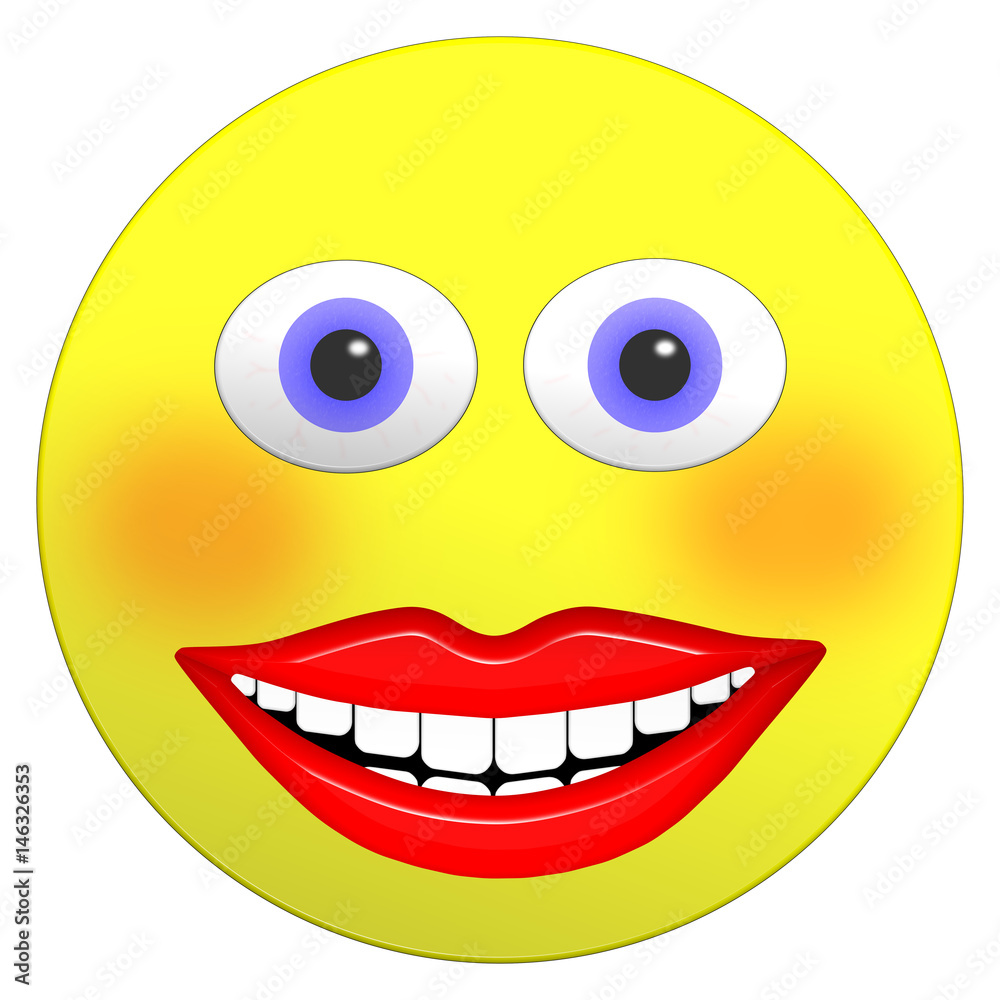Smiley Female With Big Smiling Mouth Smiley Female With Big Smiling Mouth
