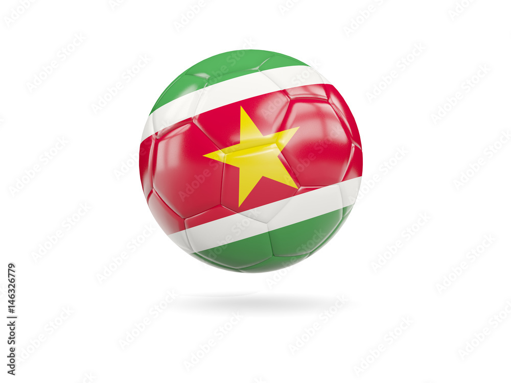 Football with flag of suriname Football with flag of suriname