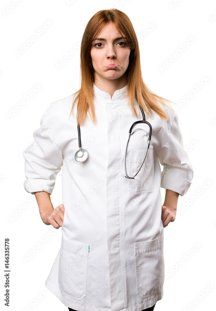 Sad young doctor woman Sad young doctor woman