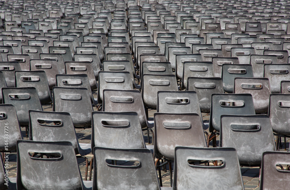 Fototapeta premium Field of chairs at the Vatican in Rome.